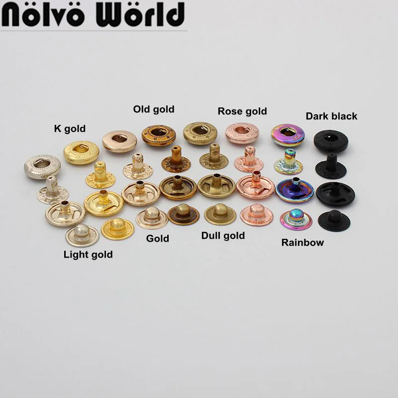 Snap Fastener Set - 20-100 sets regenboog 12 mm 10