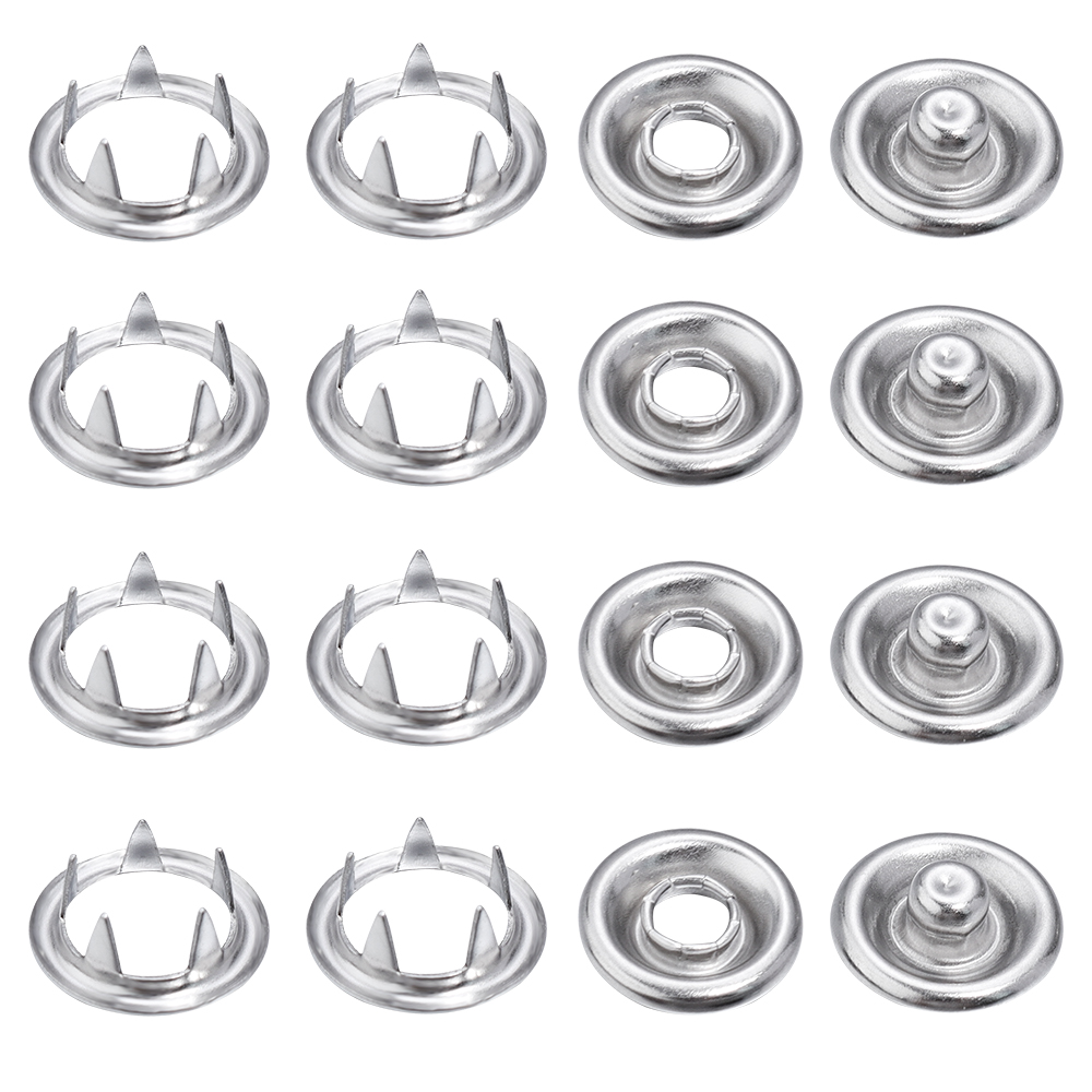Snap Fastener Set - Sauvoo 50Sets Ijzeren Drukknop 9.5/11Mm Rhodium