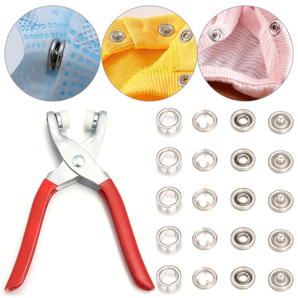 Snap Fastener Set - 50 sets 7,5/9,5/11mm RVS drukknopen metalen
