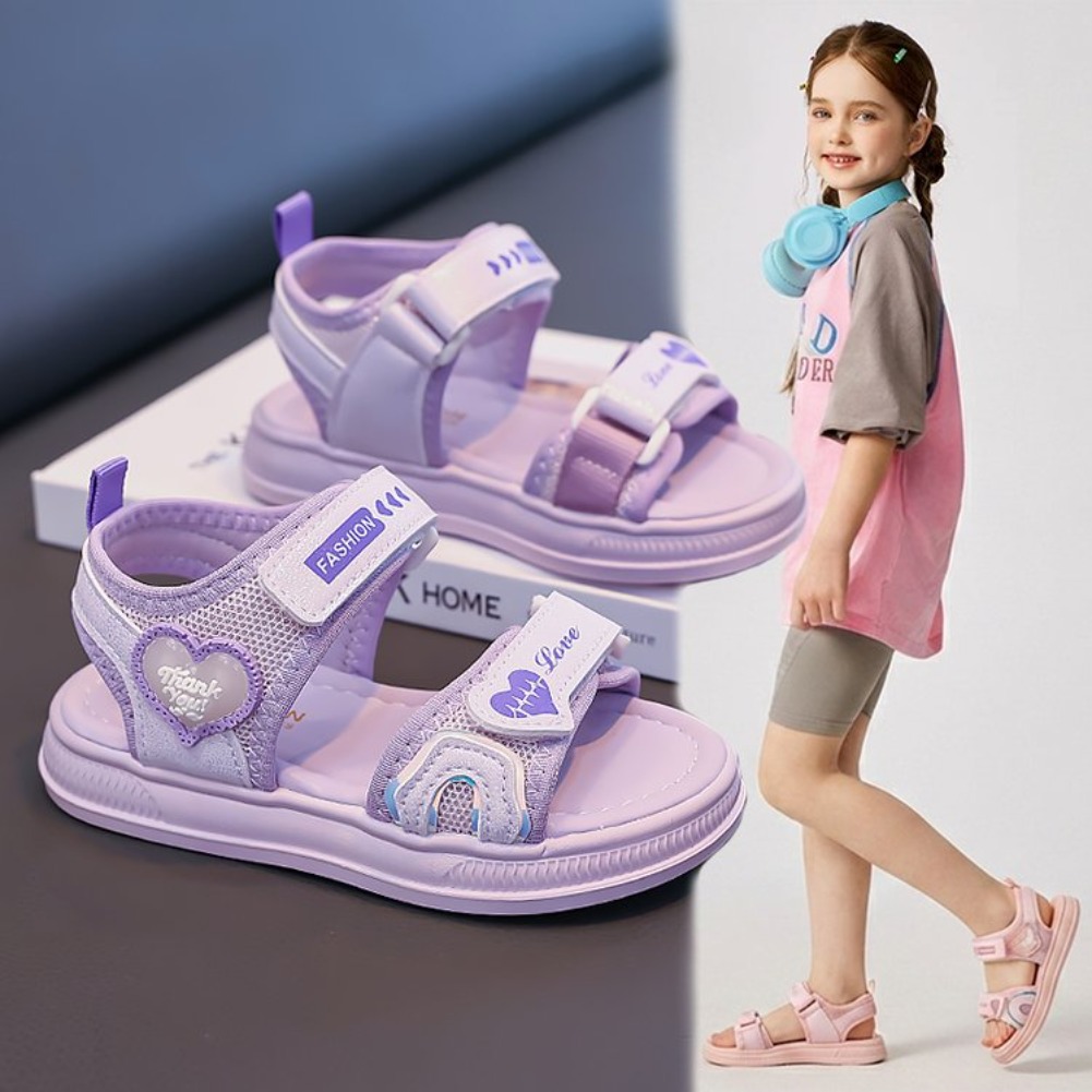 Velcro Hook Loop - Meisjes Hartvormige Prinsessen Sandalen, Lente/Zomer 2026