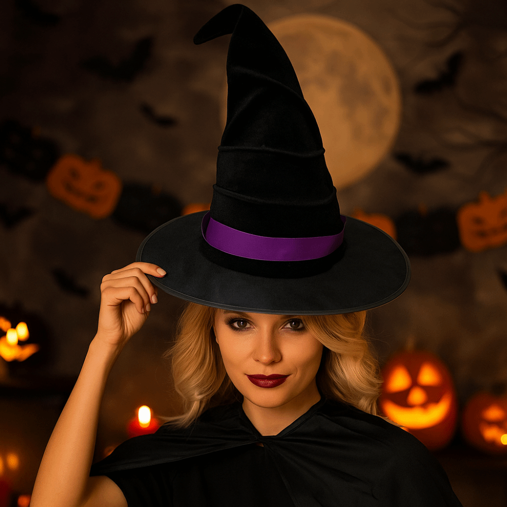 Easy Cosplay Prop - Gemakkelijk op te bergen fluwelen Halloween-heksenhoed