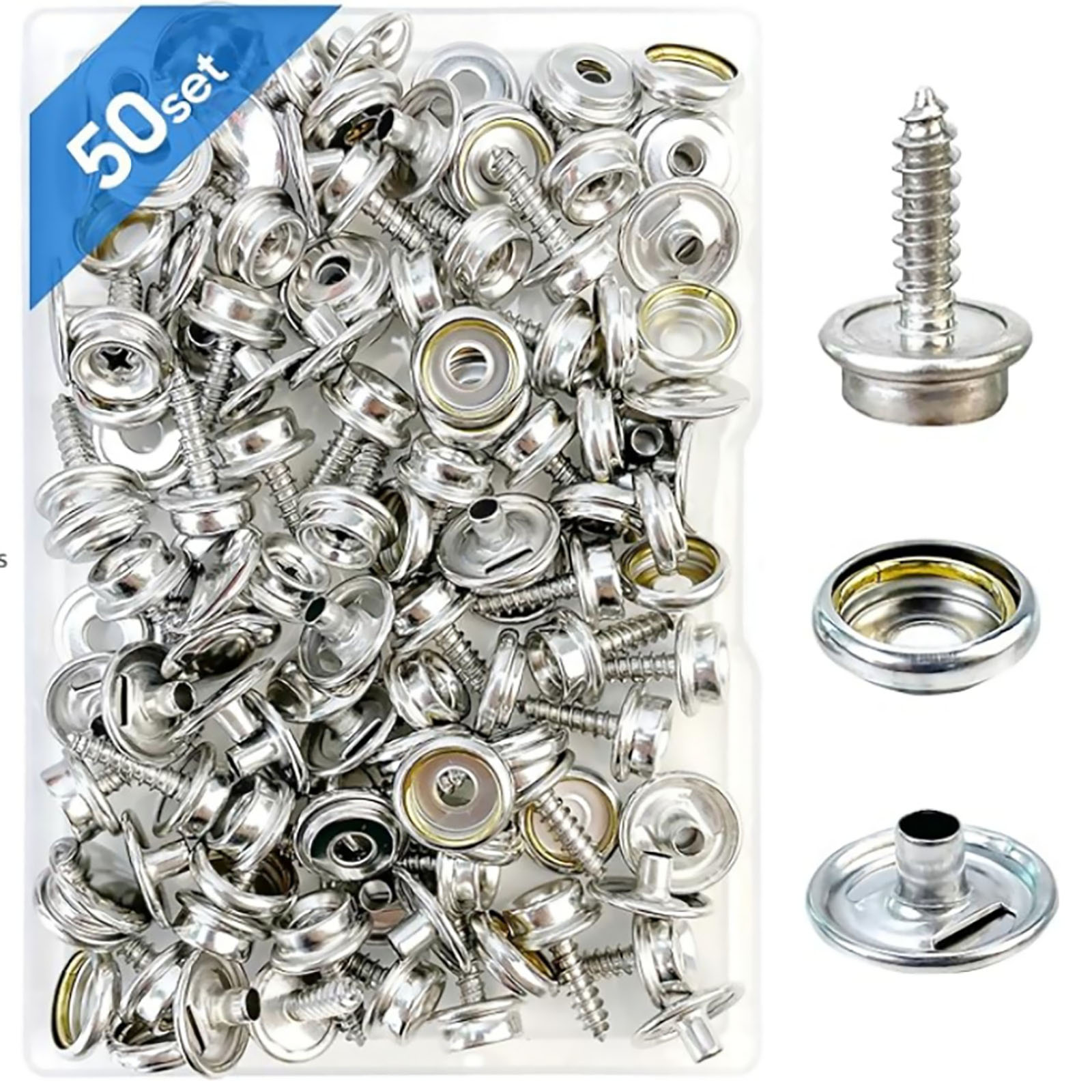 50 Set Roestvrijstalen Boot Ma - Snap Fastener Set recensie en prijs